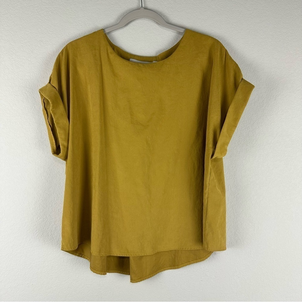 Buru Dark Mustard Yellow Eli & Barry Short Sleeve Casual Relaxed Top Size Small